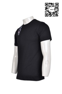 T536 團體短袖純棉T恤 設計訂造 個性印花T恤 T恤大量訂製 T恤公司     黑色